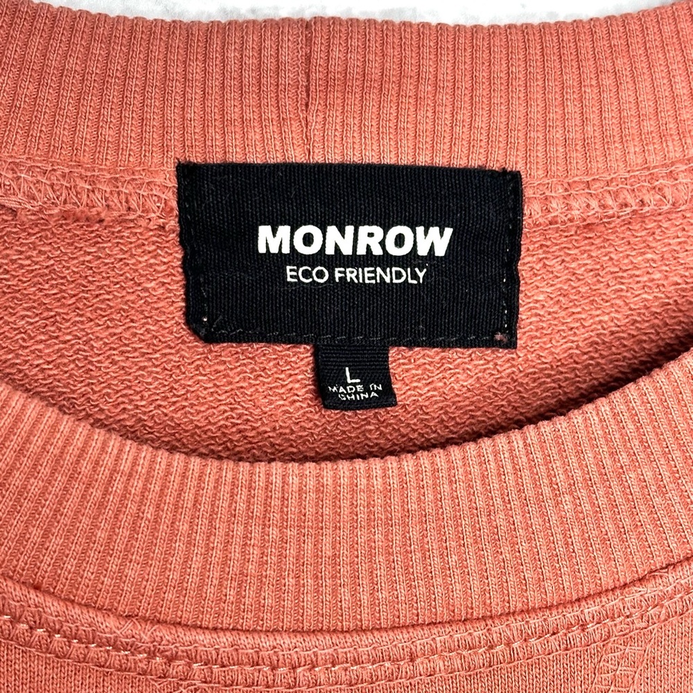 MONROW Georgia Peach Organic Cotton Raglan Sleeve Crewneck Sweatshirt - Picture 3 of 9